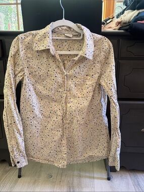 Vintage Esprit Light Yellow Floral Button-Down Shirt